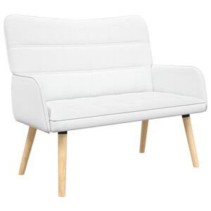 vidaXL Dvita&scaron;kė sofa Balta 115 x 61 x 87 cm Audinys