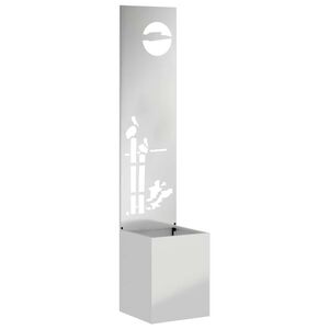 vidaXL Sodo privatumo ekranas &bdquo;Fretwork&ldquo; Sidabro 32 x 150 cm