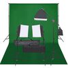 vidaXL Fotostudijos rinkinys su ap&scaron;vietimo rinkiniu ir fonu