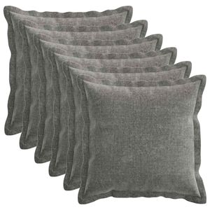 vidaXL Pagalvėlės užvalkalas 6 pcs HOUTEN Tamsiai pilka 40 x 40 cm