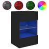vidaXL Sieninė TV spintelė su LED lemputėmis, juoda, 40x30x60,5cm