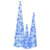 vidaXL Kalėdų eglutė su 90 LED 3 pcs Mėlyna 20 x 20 x 80 cm Akrilas