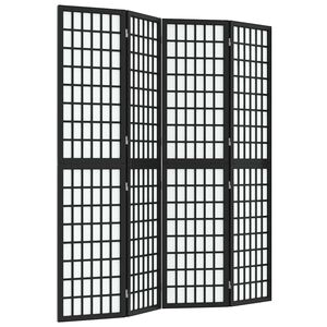 vidaXL Kambario pertvara, juoda, 4 segmentai, 160x170cm, japoni&scaron;ka