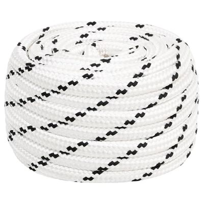 vidaXL Darbo virvė, baltos spalvos, 18mm, 100m, poliesteris