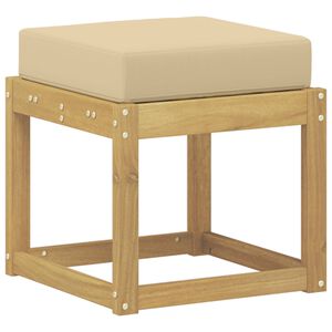 vidaXL Lauko sėdynė suolelis su pagalve Balta 43 x 43 x 45 cm