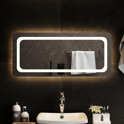 vidaXL Vonios kambario LED veidrodis, 90x40cm