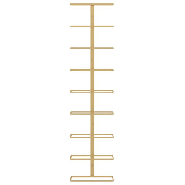 vidaXL Prie sienos montuojamas vyno laikiklis, auksinis, geležis