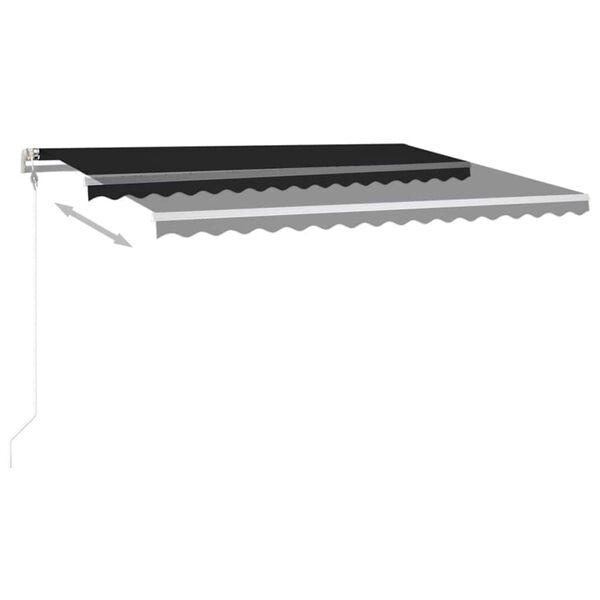vidaXL Automatinė markizė su LED/vėjo jutikliu, antracito, 450x300cm