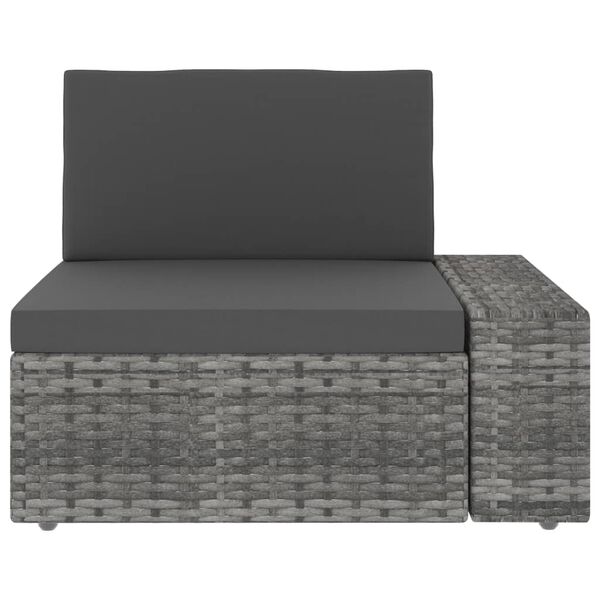 vidaXL Modulinė trivietė sofa, pilkos spalvos, poliratanas
