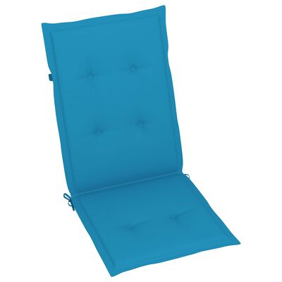 vidaXL Sodo kėdės su mėlynomis pagalvėlėmis, 6vnt., tikmedis