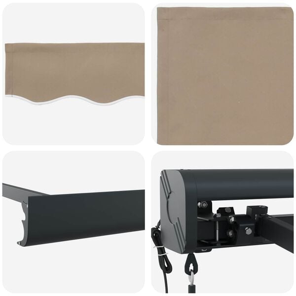 vidaXL Pavėsinė Smėlio 350 x 250 x 165 cm Poliesteris ir aliuminis