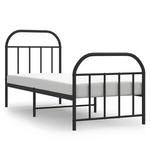 vidaXL Lovos rėmas su galvūgaliu/kojūgaliu, juodas, 75x190cm, metalas