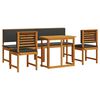 vidaXL Sodo Bistro Rinkinys 5 pcs Ruda Kietos akacijos mediena