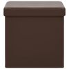 vidaXL Sulankstoma taburetė-daiktadėžė, rudos spalvos, PVC