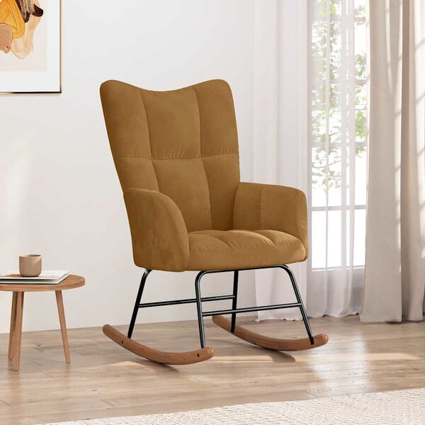 vidaXL Supama kėdė, rudos spalvos, aksomas