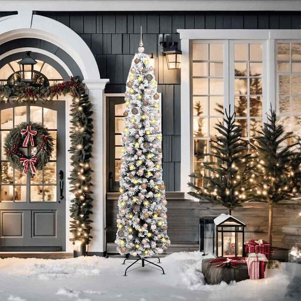 vidaXL Dirbtinė Kalėdų eglutė Žalia 210 cm PVC, plienas ir plastikas