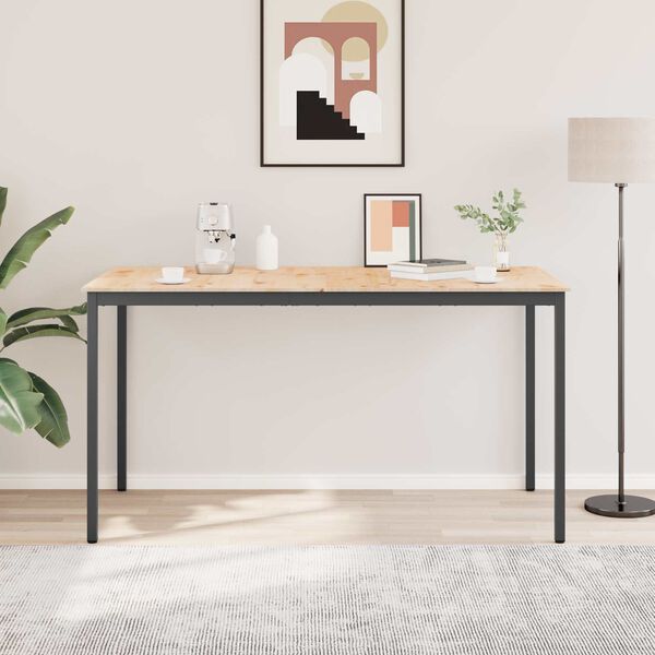 vidaXL Baro stalas Natūrali 110 x 55 x 105 cm Kietos pu&scaron;ies mediena