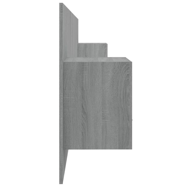 vidaXL Lovos galvūgalis su spintelėmis, pilkas ąžuolo, mediena