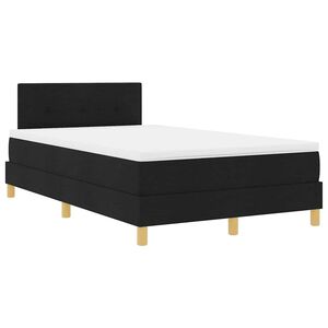 vidaXL LED Čiužinio Lova su galvūgalio Juodas 120 x 200 cm audinys