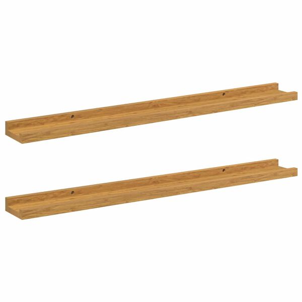 vidaXL Sieninė lentyna 2 pcs Smėlio 80 x 9 x 3 cm Apdirbta mediena