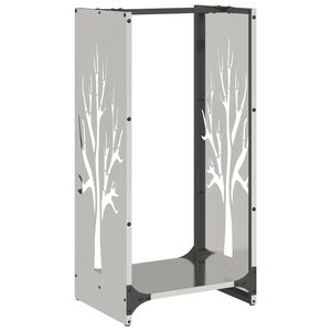 vidaXL Stovas malkoms, 40x30x80 cm, nerūdijantis plienas