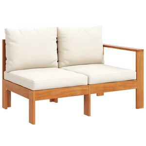 vidaXL Dvivietė sodo sofa su 1 porankiu, akacijos medienos masyvas