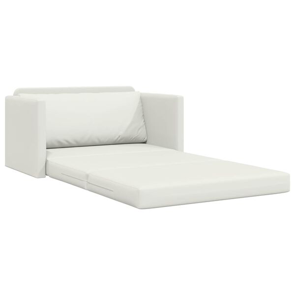 vidaXL Sofa lova 110cm Balta Dirbtinė Oda