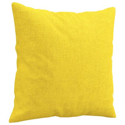 vidaXL Sofos komplektas su pagalvėmis, 2 dalių, geltonas, audinys