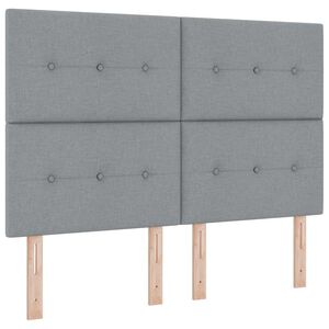 vidaXL LED Čiužinio Lova &Scaron;viesiai pilka 140 x 190 cm audinys