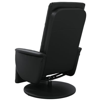 vidaXL Atlošiama masažinė kėdė su pakoja, juodos spalvos, dirbtinė oda