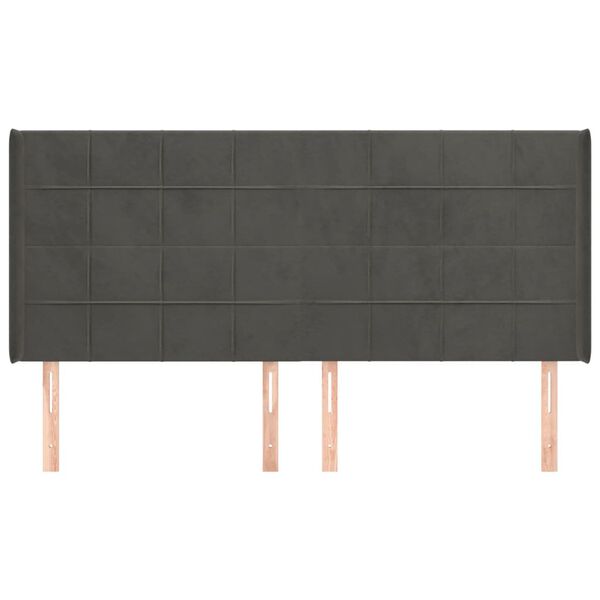 vidaXL Galvūgalis su auselėmis,tamsiai pilkos,203x16x118/128cm,aksomas