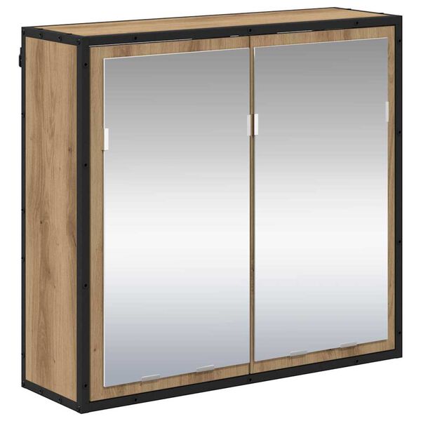 vidaXL Sieninė lentyna su lentyna Amatininkų ąžuolas 65 x 20 x 60 cm