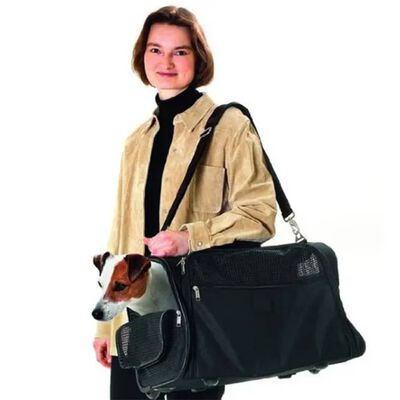 FLAMINGO Gyvūnų krepšys Smart Trolley Norton, juodas, 54x25,5x36,5cm