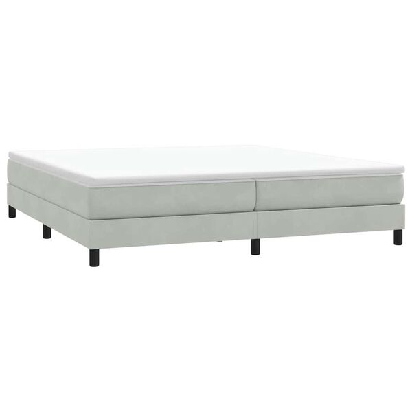 vidaXL Box Spring Lova be čiužinio &Scaron;viesiai pilka 200x210 cm aksomas