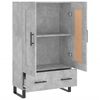 vidaXL Komoda, betono pilkos spalvos, 69,5x31x115cm, apdirbta mediena