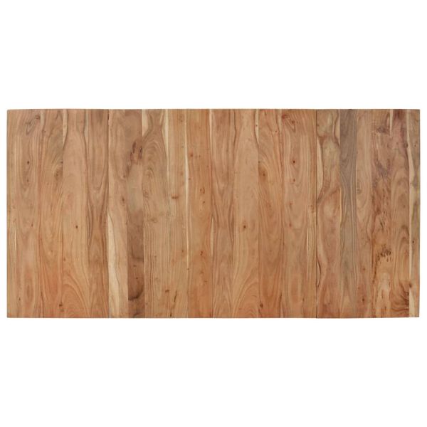 vidaXL Valgomojo stalas, juodas, 180x90x77cm, akacijos masyvas