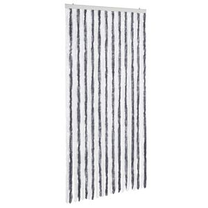vidaXL Užuolaida nuo vabzdžių, pilka ir balta, 100x220 cm, &scaron;enilis