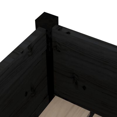 vidaXL Sodo lovelis, juodas, 70x70x70cm, pušies medienos masyvas
