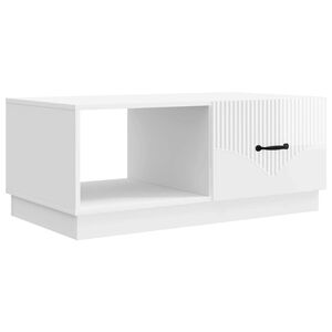 vidaXL Kavos staliukas Itin blizgi balta 90 x 50 x 37 cm