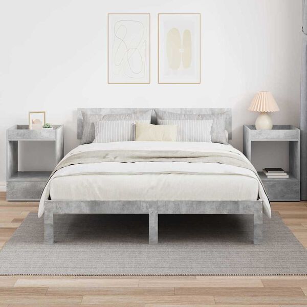 vidaXL Žurnalinis staliukas 2 pcs Betono pilka 40 x 40 x 56 cm