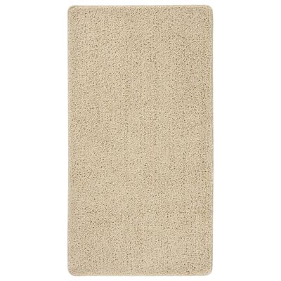 vidaXL Shaggy tipo kilimėlis, kreminės spalvos, 80x150cm, neslystantis