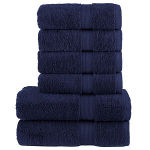 vidaXL Rank&scaron;luosčių rinkinys SOLUND, 6vnt., tamsiai mėlyni, 600g/m&sup2;