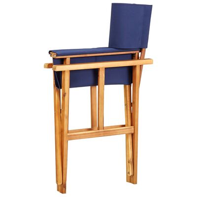 vidaXL Režisieriaus kėdė, mėlynos spalvos, akacijos medienos masyvas