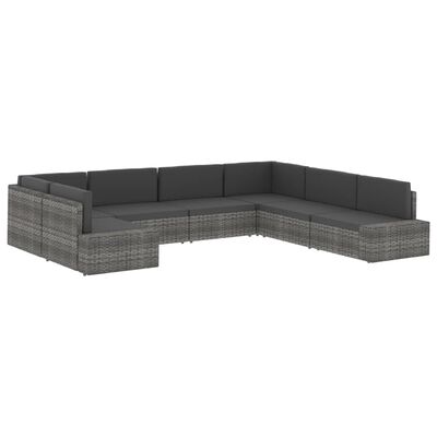 vidaXL Vidurinė modulinės sofos dalis, rudos spalvos, poliratanas