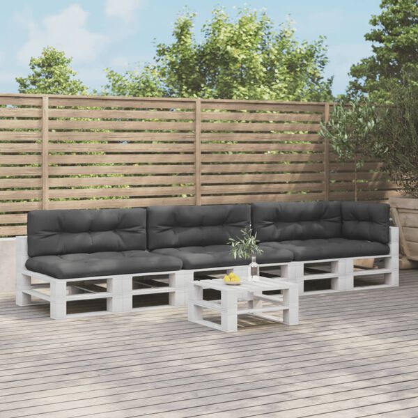 vidaXL Palečių pagalvėlės, 7vnt., antracito spalvos, audinys