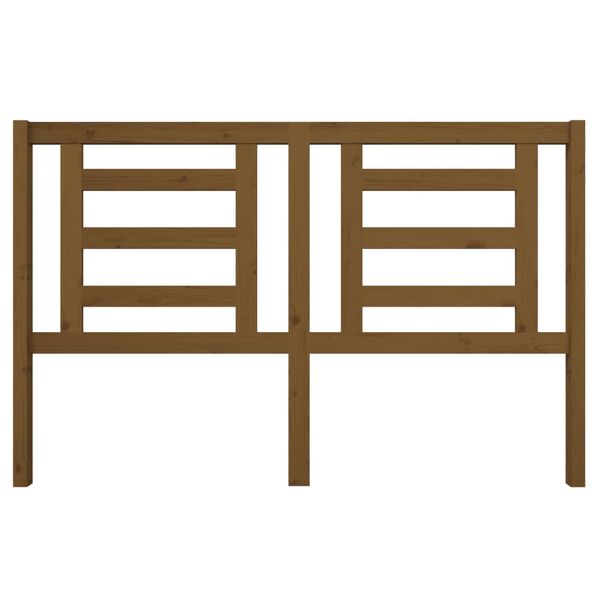 vidaXL Lovos galvūgalis, medaus rudas, 156x4x100cm, pušies masyvas