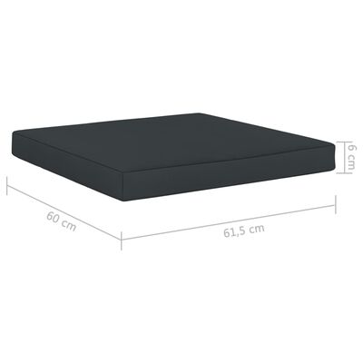 vidaXL Grindų/paletės pagalvėlė, antracito, 60x61,5x6cm, audinys
