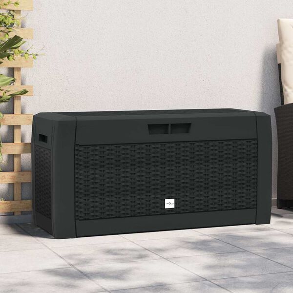 vidaXL Sodo daiktadėžė, antracito spalvos, 119x48x60cm, polipropilenas