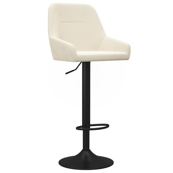 vidaXL Baro taburetės, 2vnt., kreminės spalvos, aksomas