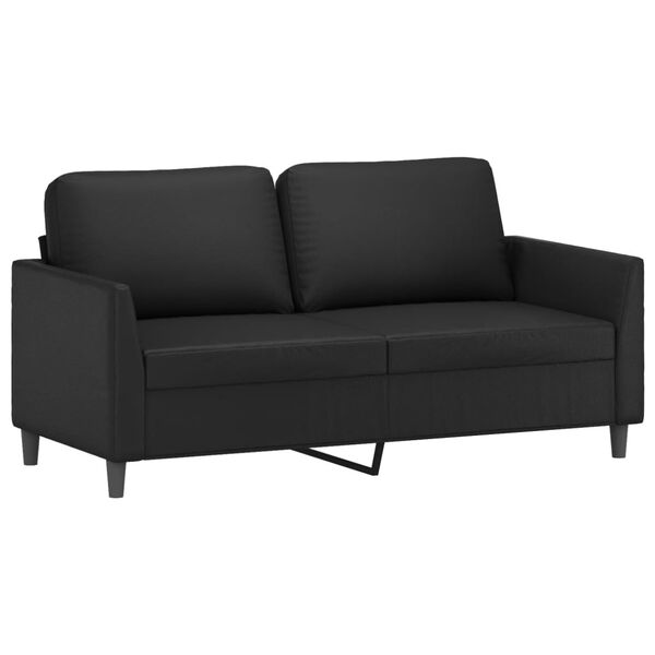 vidaXL Dvivietė sofa, juodos spalvos, 140cm, dirbtinė oda